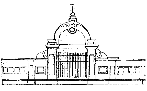 Входные кованые ворота церкви.
