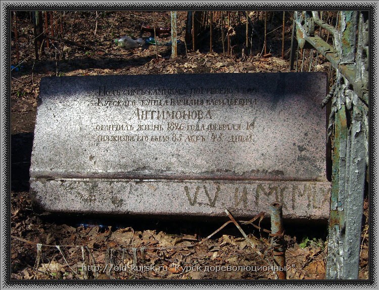 Нaдгробие купцу В.В. Антимонову в виде прямоугольного саркофага
